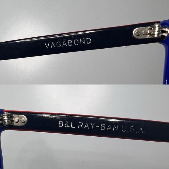 New Vintage B&L RayBan Vagabond G15 Red White Blue Aviator Sunglasses NOS - Picture 5 of 16